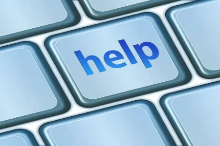 A keyboard with a help key