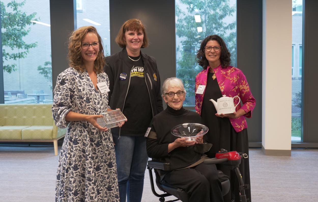 Stephanie Wujcik Griffin ’08, Kim Cassidy, Juliet Goodfriend ‘63, and Saskia Subramanian ’88 MA ‘89