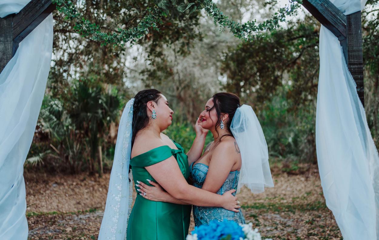 Martely & Nori on their wedding day 2/2/22