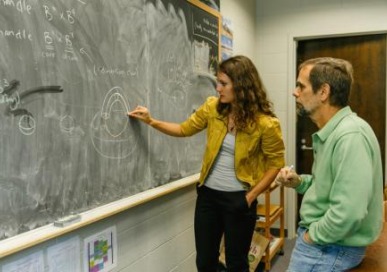 Math Student and Professor at the chalkboard