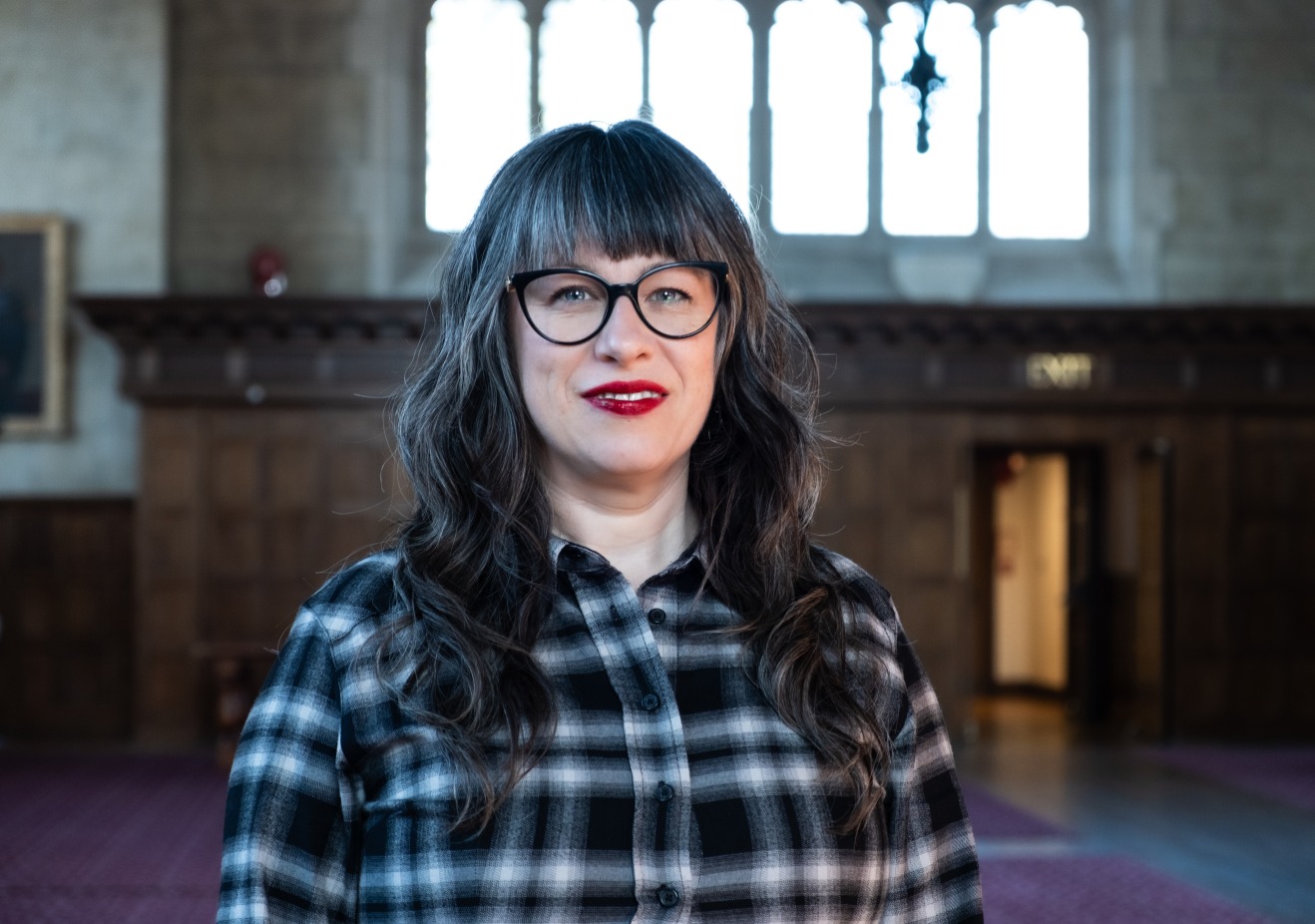 An image of Shannon Kearns in the Great Hall.