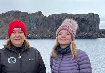 Julia Wellner and Rachel Clark in Antarctica