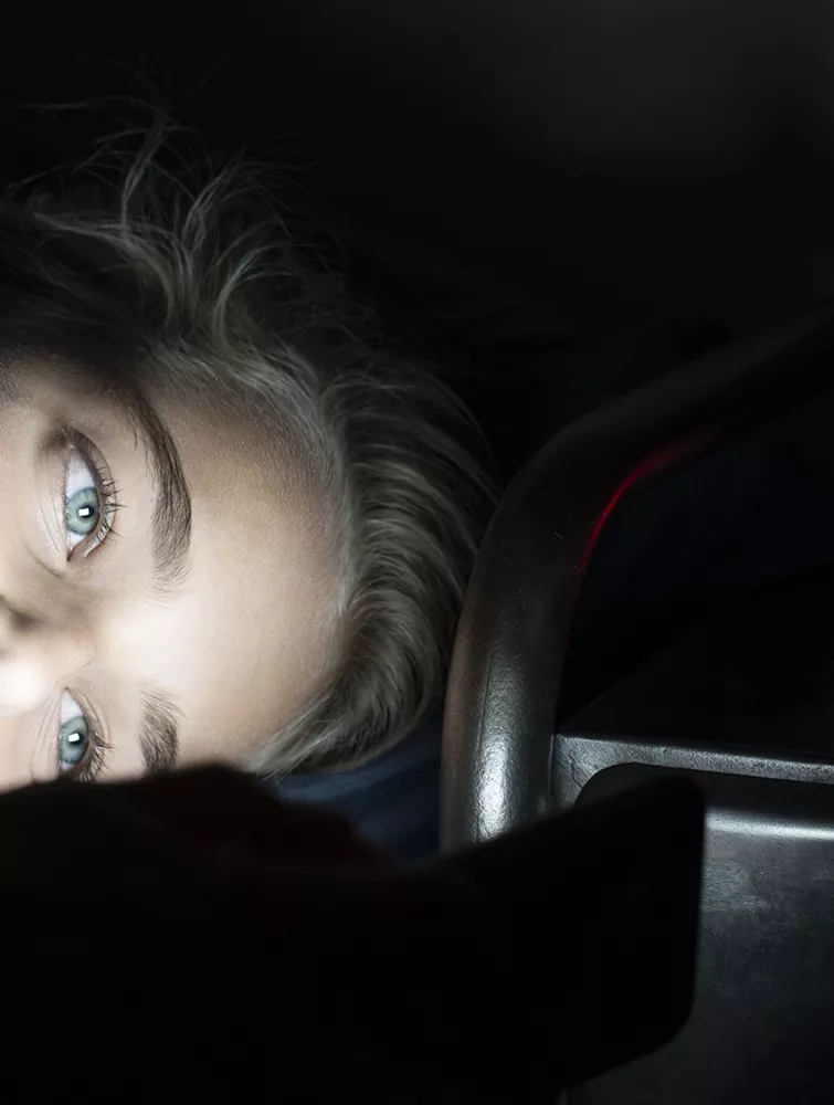 woman trying to fall asleep