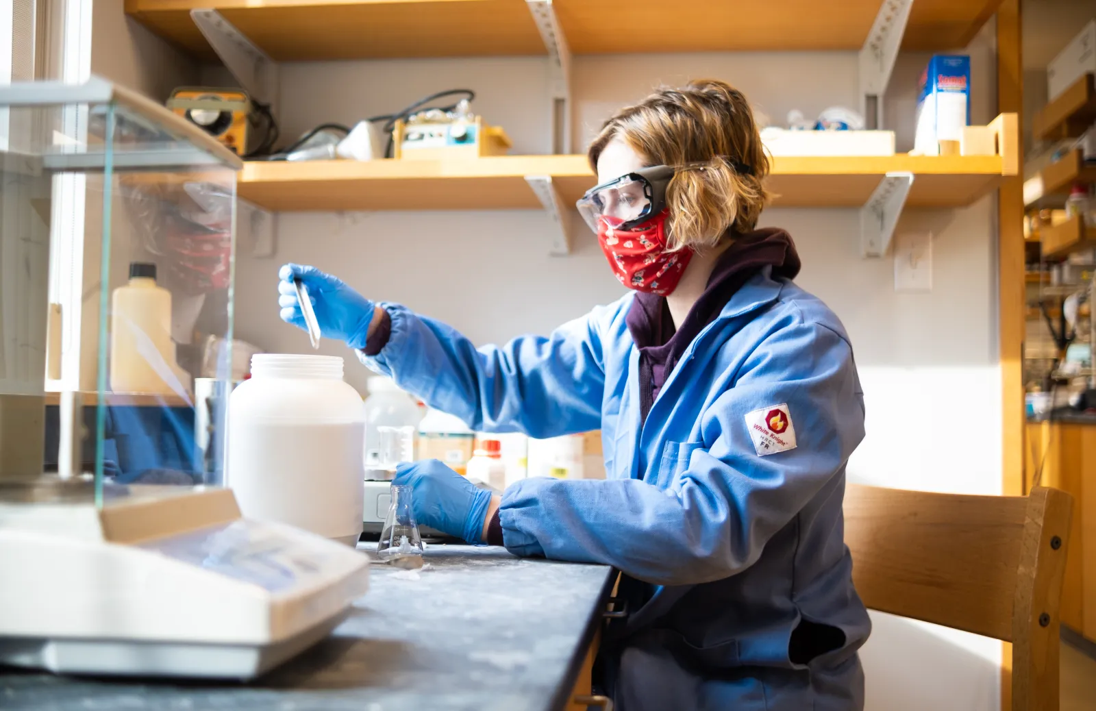 chemistry student in lab