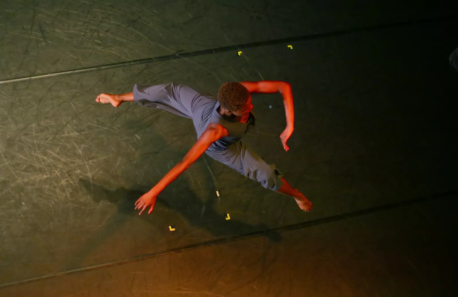 A dancer leaping
