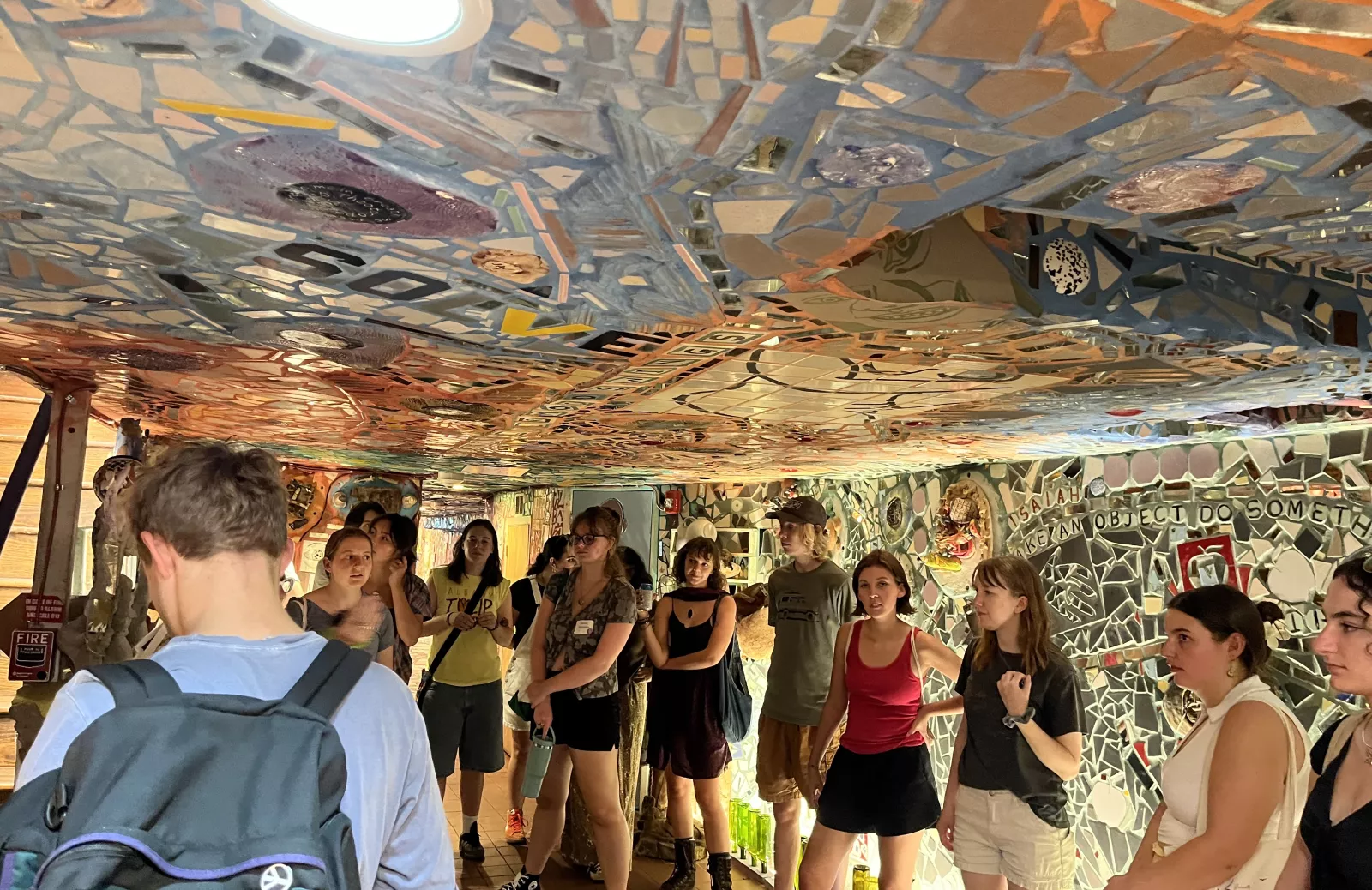 Students on tour of Magic Gardens