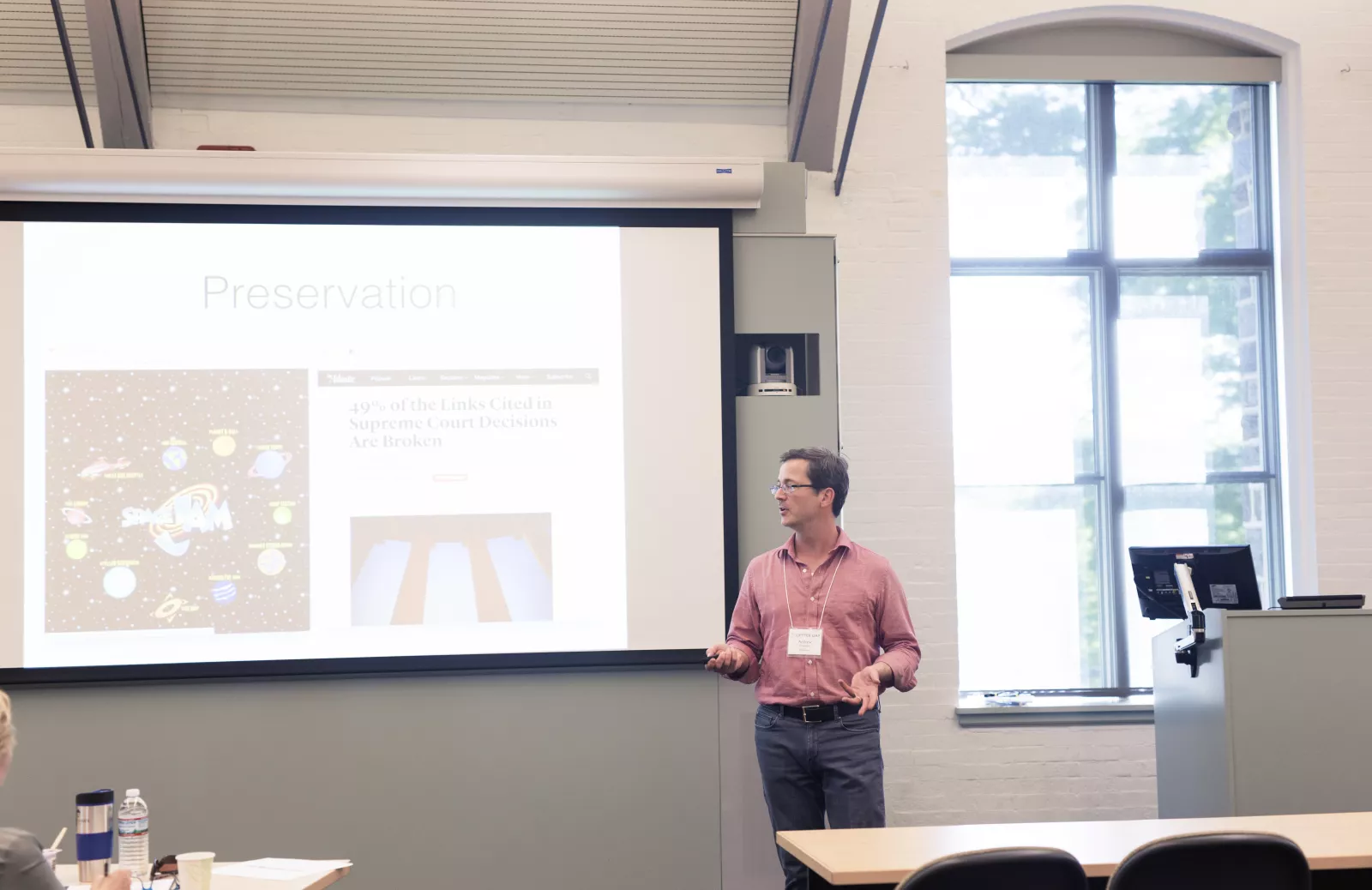 A Jupyter presenter with projected slide