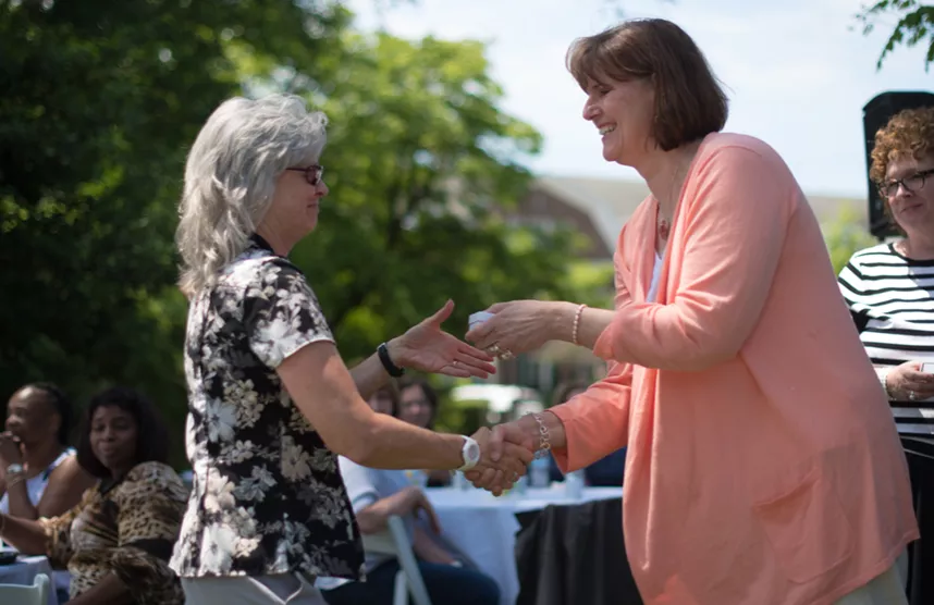 Lillian Burroughs receives her service award