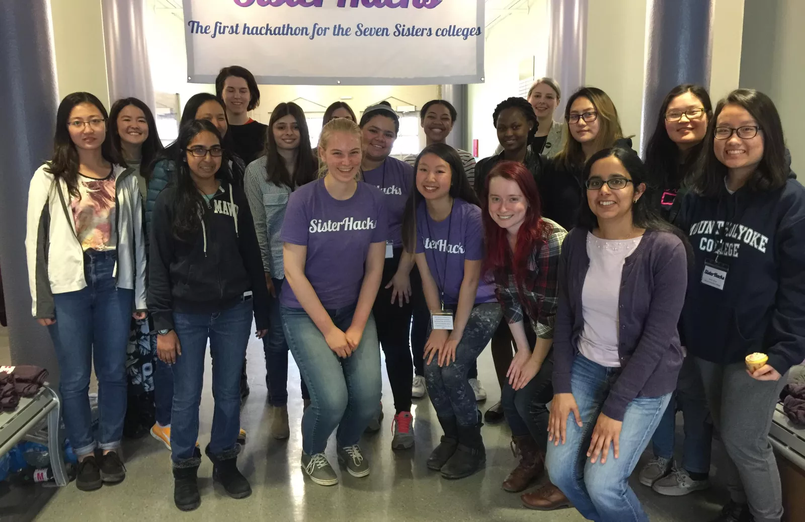 students at the Sisterhacks event