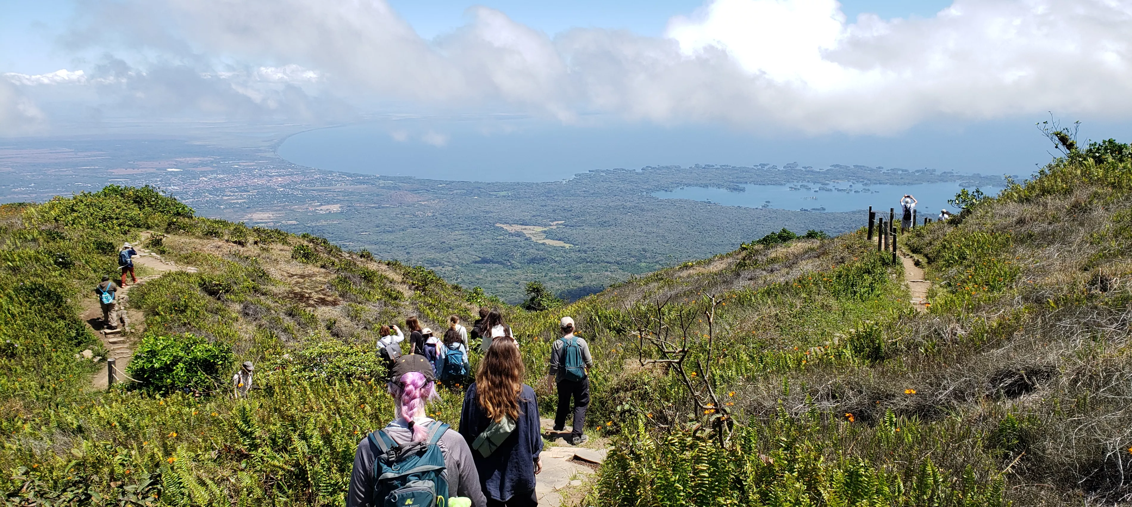 students hiking in Nicaragua