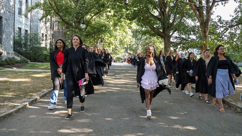 Convocation 2024 Procession down Taylor Drive