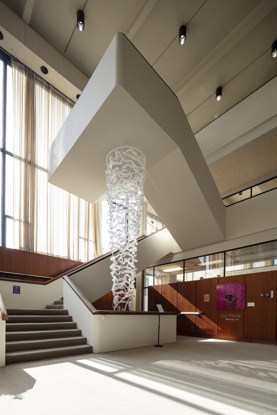 View of Canaday Lobby, Not At Home exhibition