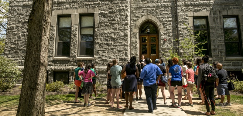 Tour Group in Front of Building