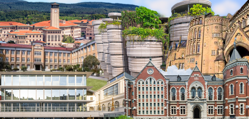 Photo Collage of Exchange Partner Buildings