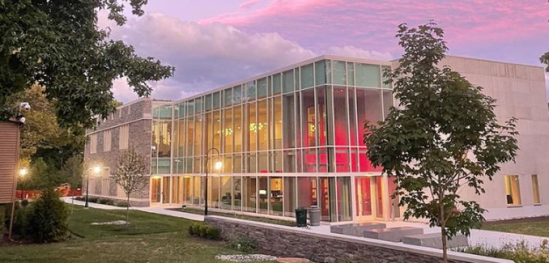 Photo of Lavender skies over The Well - Photo by Becky Yu ‘24 - Instagram post