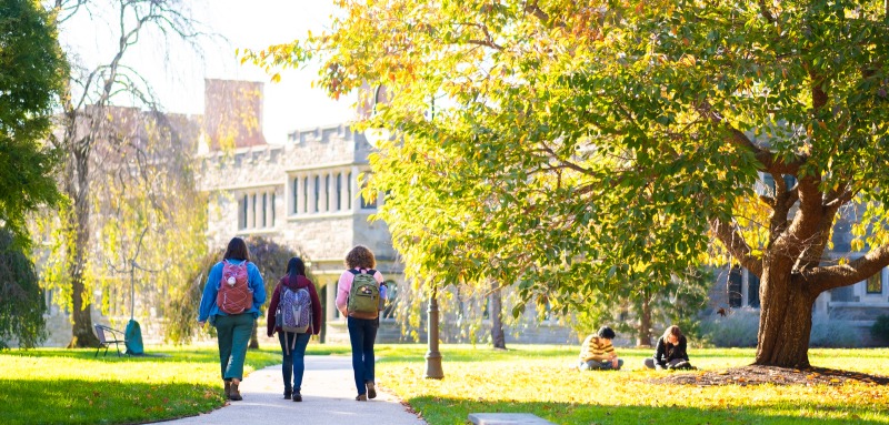 Students Walking in the Fall