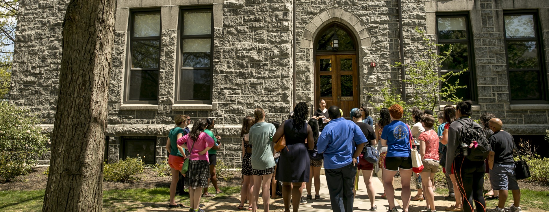 Tour Group in Front of Building