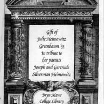 Joseph and Gertrude Silverman Heimowitz Library Fund bookplate