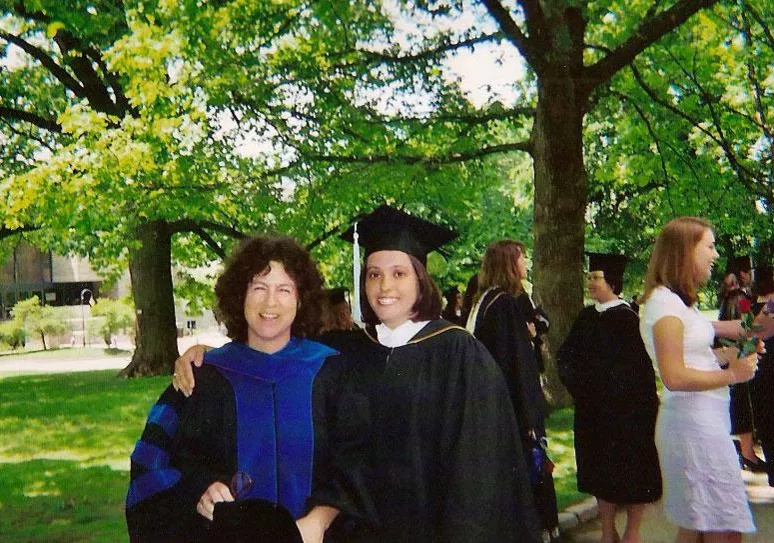 Amanda Coltri ’04 and Dean Balthazar at graduation.
