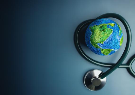 Stethoscope and globe