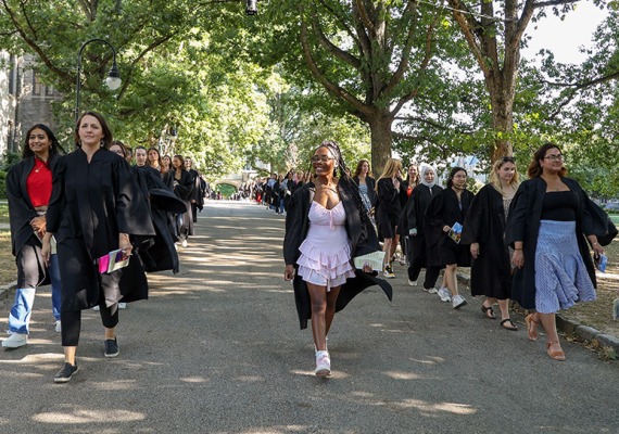 Convocation 2024 Procession down Taylor Drive