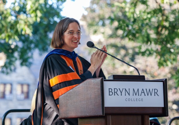 Wendy Cadge speaking at Convocation