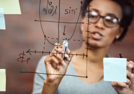 woman teaching math