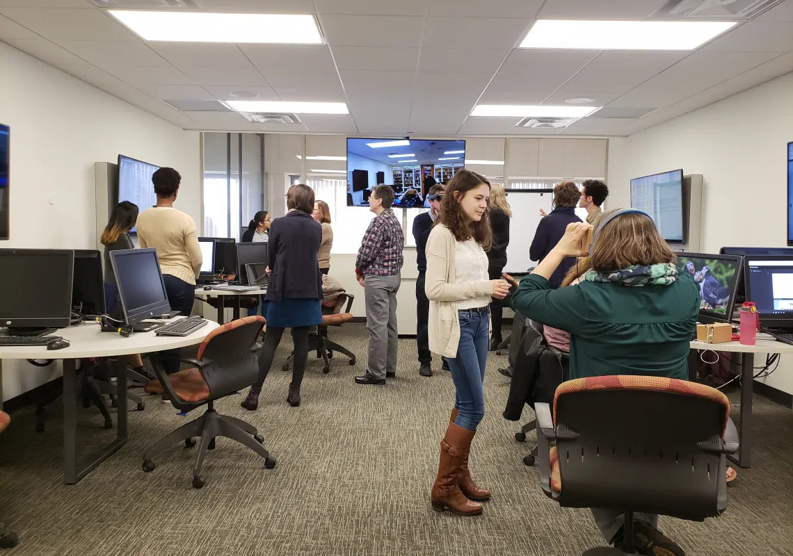 students participating in a Blended Learning in the Liberal Arts project