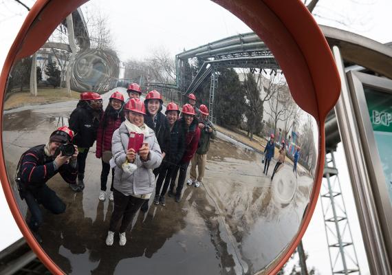 China and the Environment 360 on factory tour