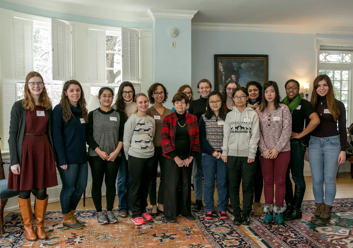 Alice Rivlin with a group of Bryn Mawr students