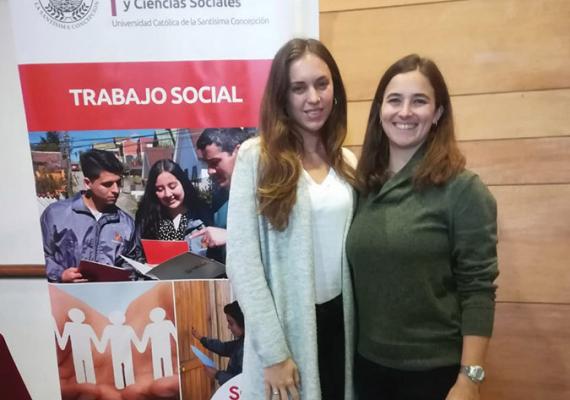 Julie Riese (left) and Elyse Tierney in Chile