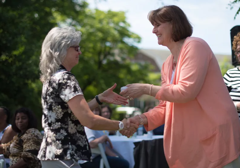 Lillian Burroughs receives her service award