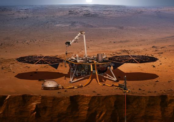 artist rendering of probe on Mars