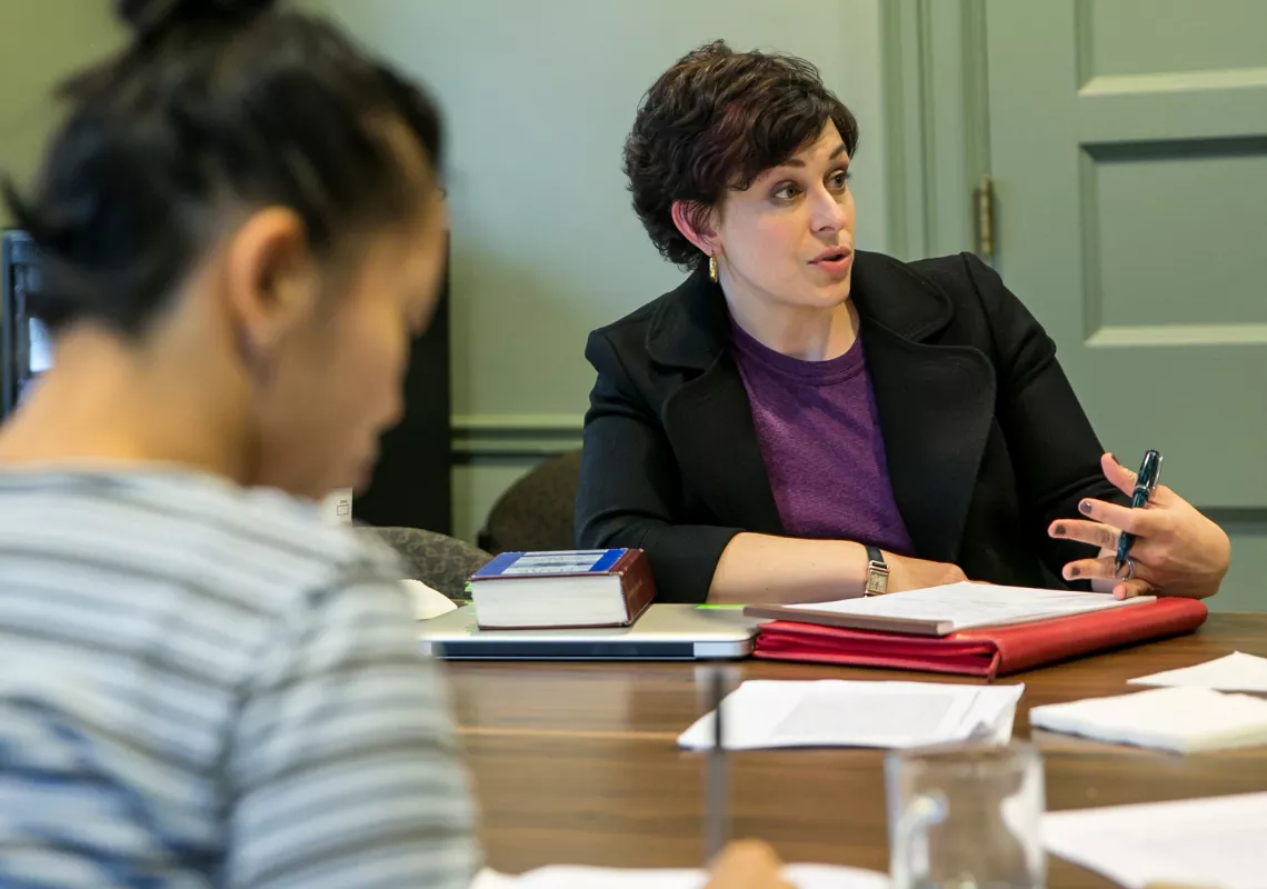 Associate Professor of History Elly Truitt with students