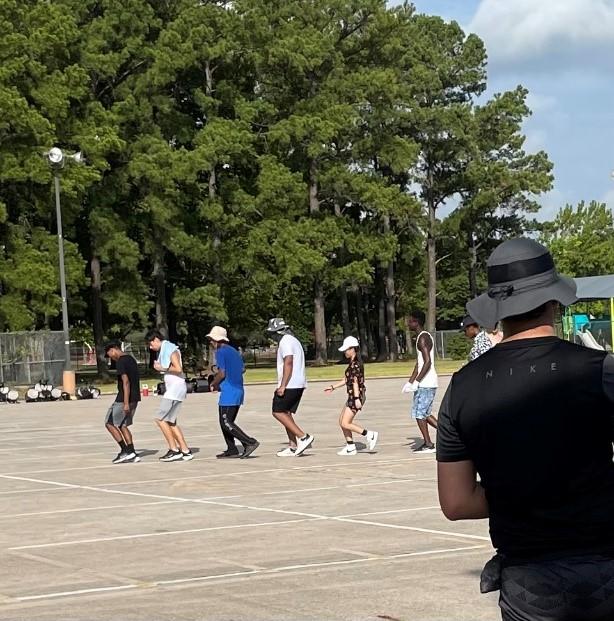 color guard drill members dancing to Michael Jackson music