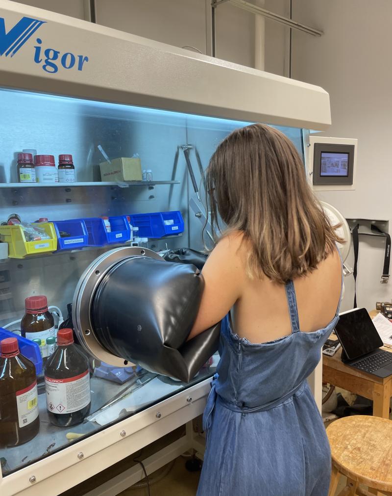 Yael working with lab equipment