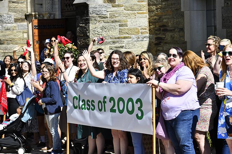 Class of 2003 cheers on the Parade.