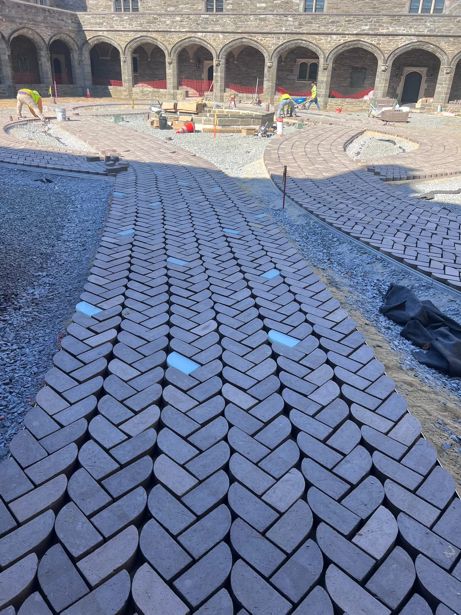 close up of pavers