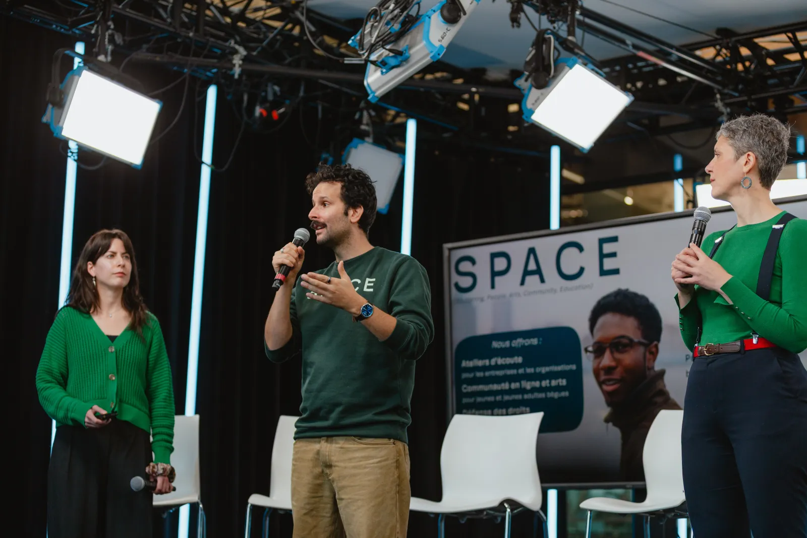 Aidan and Gen on stage