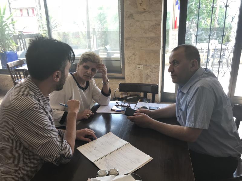 From left: GSSWSR Assistant Professor David S. Byers and Professors Anan Fareed and Khalid Hreish of…