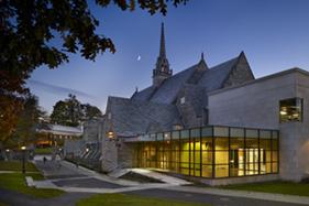 Goodhart Hall at dusk