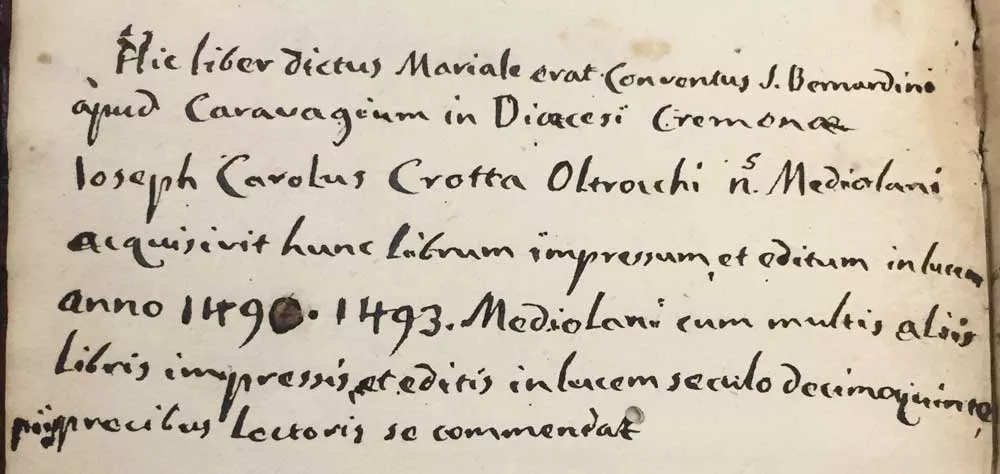 inscription from 15th-century book