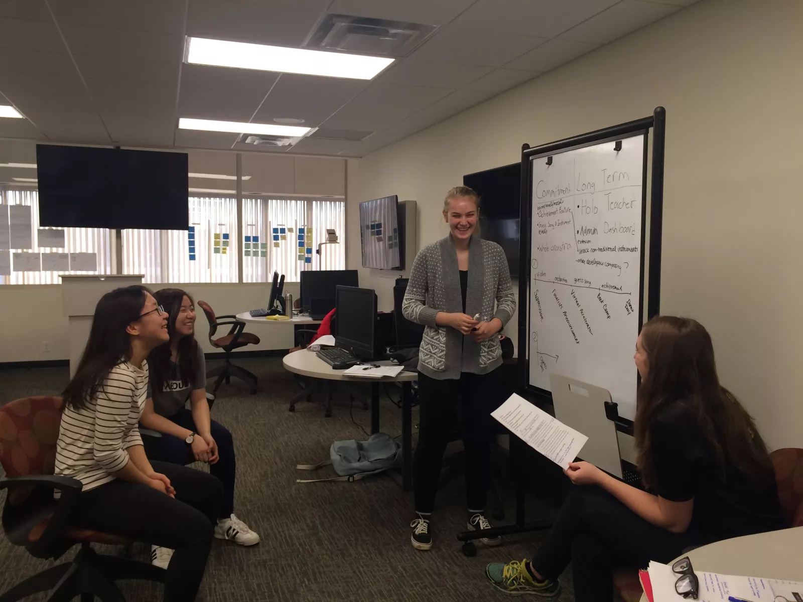 Interns draft out their application ideas