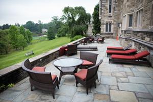 Rhoads Hall patio on the Bryn Mawr campus