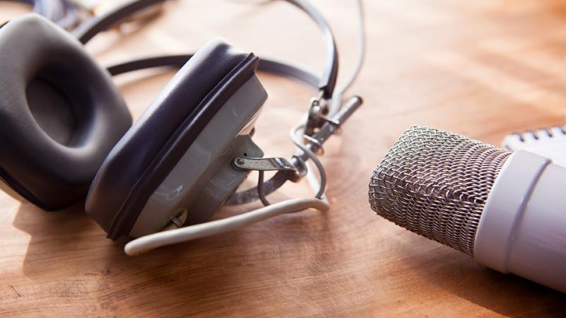 image of a microphone and headphones