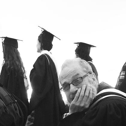 Professor Tratner at the 2018 Commencement Ceremony. Photo courtesy of Kate Thomas.