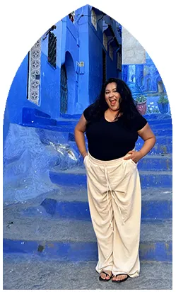 Bryn Mawr Student posing in Greece on her junior year study abroad trip.