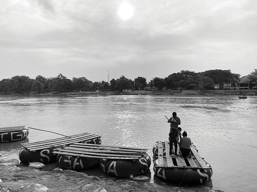 Suchiate River on the border between Guatemala and Mexico, 2022.